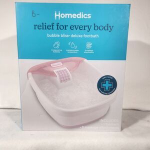 Homedics Bubble Bliss Deluxe Foot Bath Heated Massaging Foot Spa Color Pink-NEW
